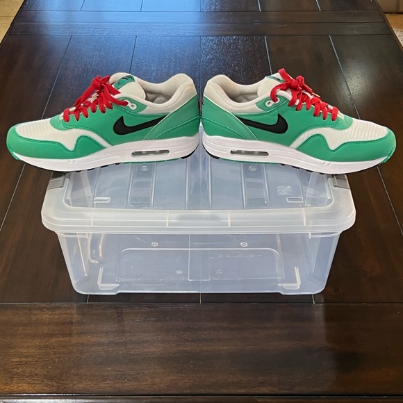 DS 2010 NIKE AIR MAX 1 NIKEID x HEINEKEN SHOES GREEN/RED/WHITE SZ MEN’S 8 RARE - Picture 5 of 14